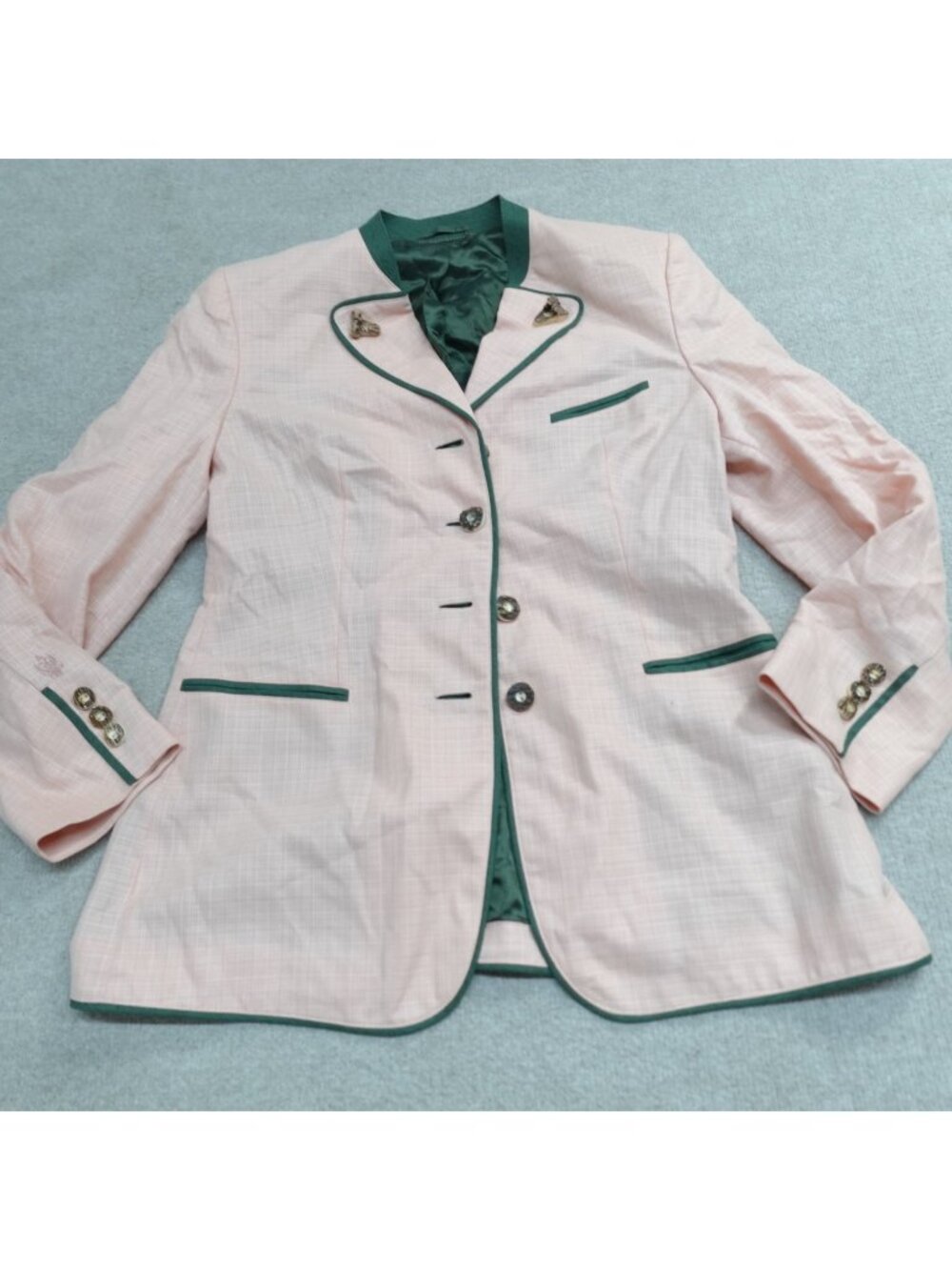 Habsburg Womens Blazer 10 Pink 4 Button Wool Silk Linen Blend